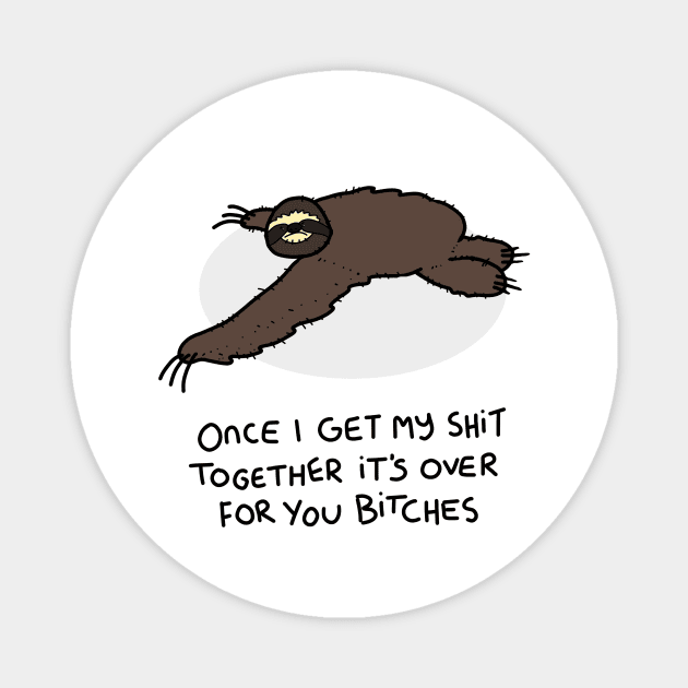 Grumpy Sloth Magnet by grumpyanimals